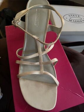 Vaneli Nude Beige Strappy Heels